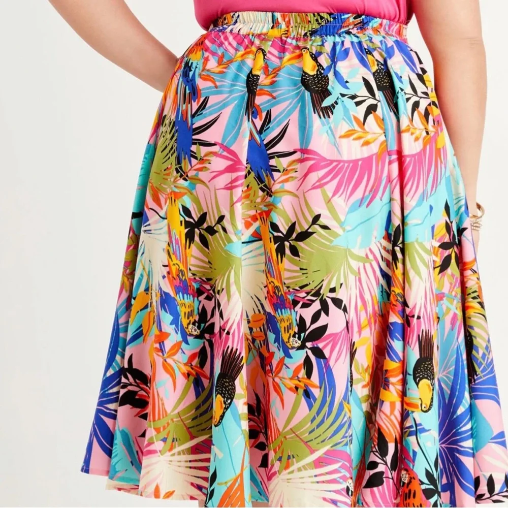 Brand New Multicolored Midi Skirt W/Pockets Size 4X - Picture 9 of 9
